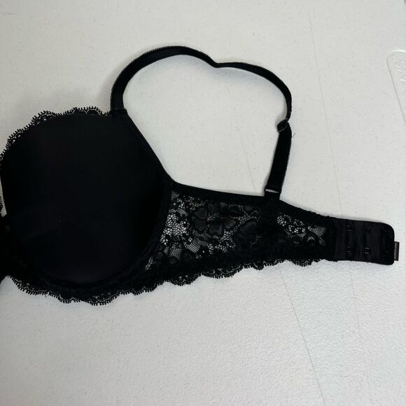 Victorias Secret Dream Angels Black Lined Demi Lace Trim Bra Women 32DD / 32E - Picture 9 of 15